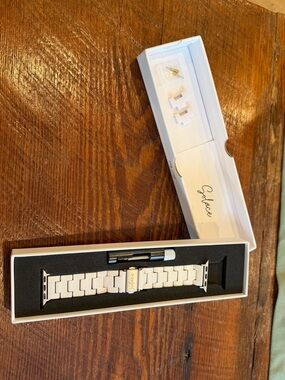 Sydnee White Ceramic Link Apple Watch Band - Elegant White Bracelet